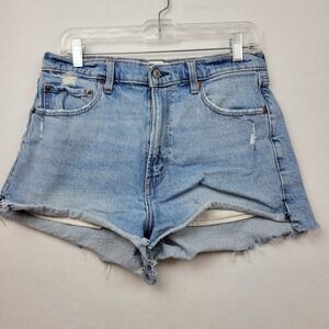 Abercrombie Fitch Mom Shorts‎ High Rise Distressed Denim Frayed Hem Size 30 10